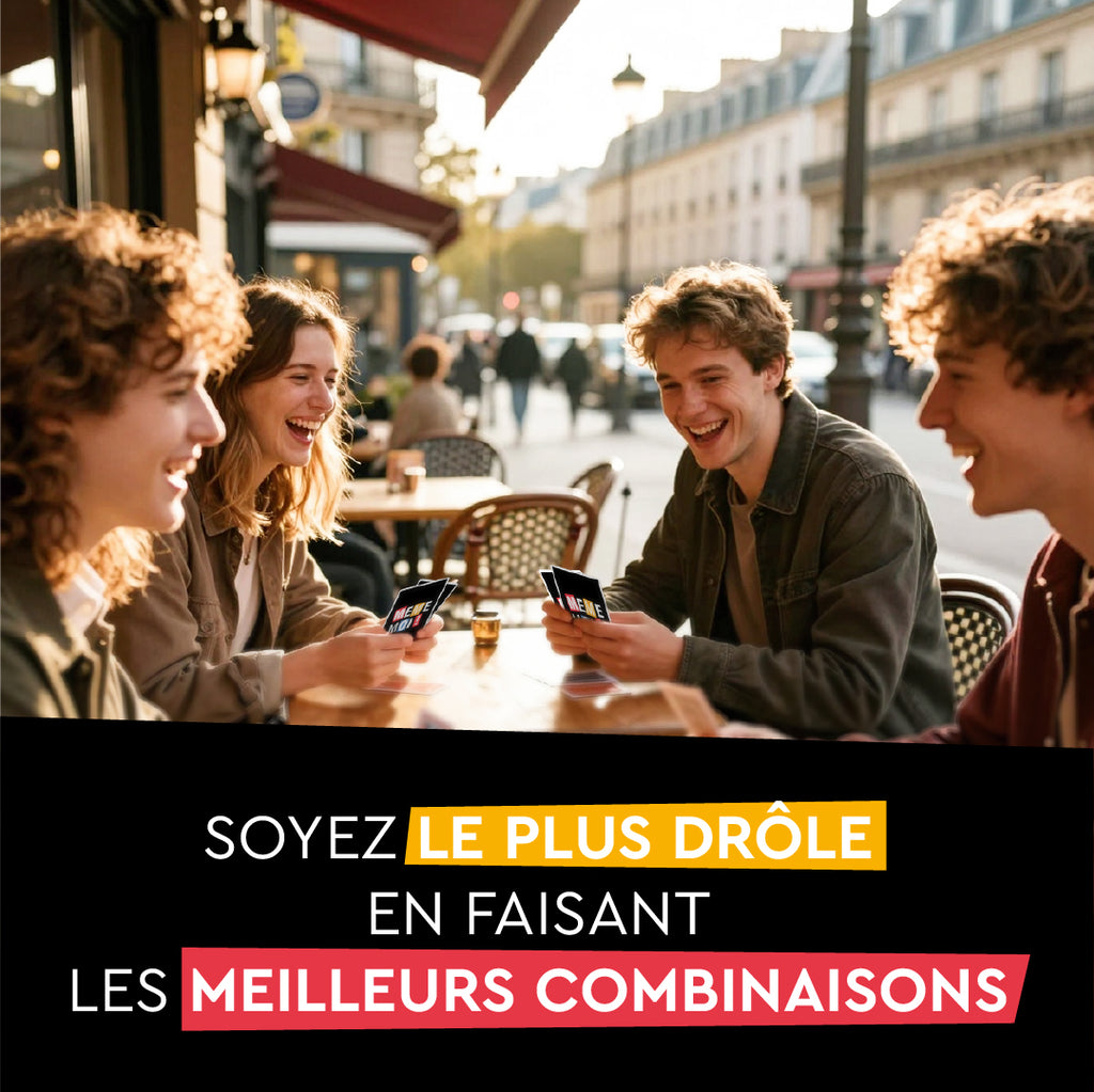 Mème-moi - Le jeu de société de mèmes pour les amis et l'apéro - Parfait pour l'ambiance et l'humour - 2 à 6 joueurs