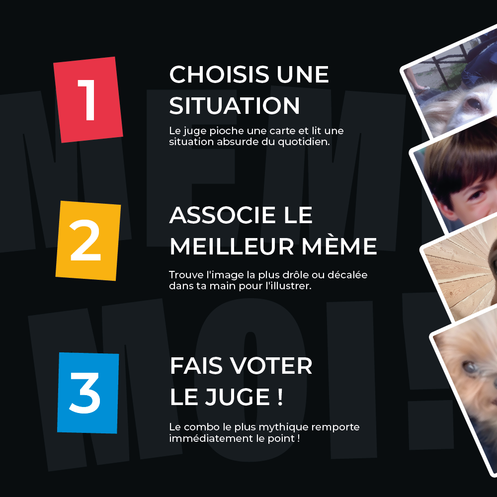 Mème-moi - Le jeu de société de mèmes pour les amis et l'apéro - Parfait pour l'ambiance et l'humour - 2 à 6 joueurs